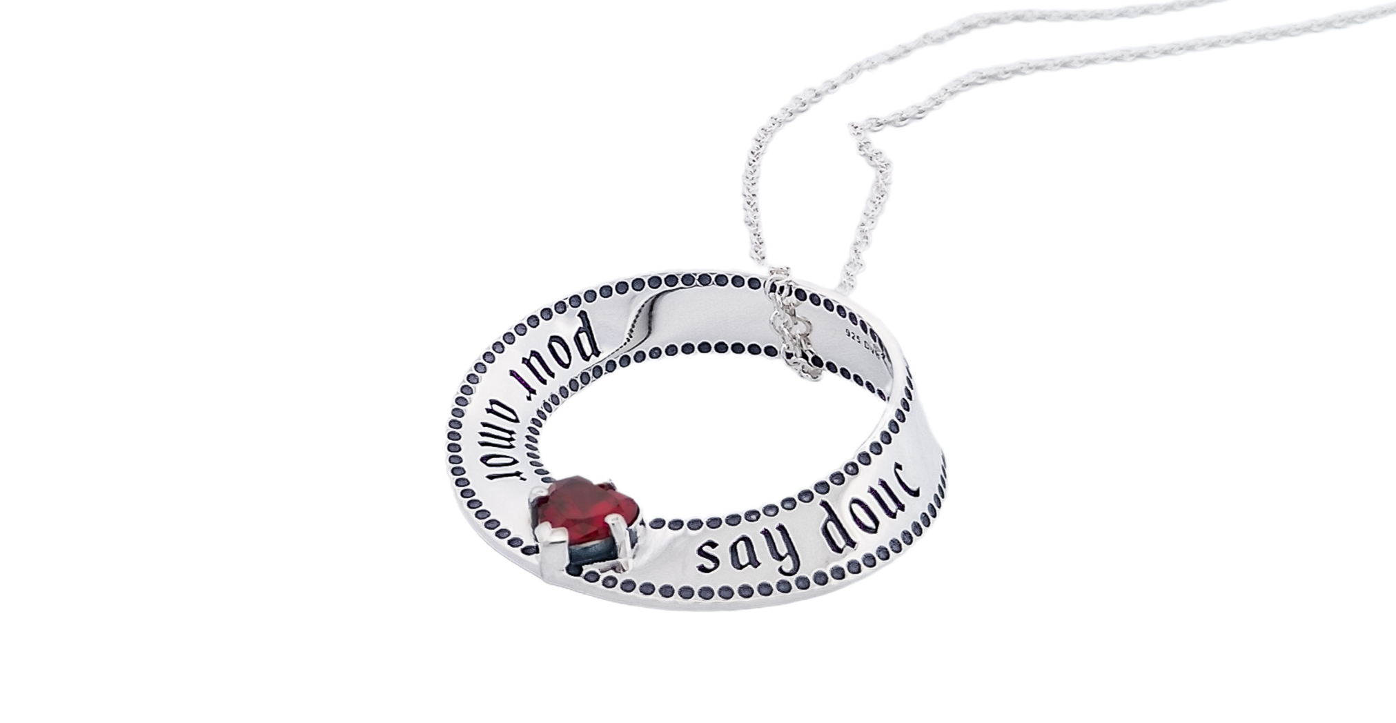 mobius pendant with ruby