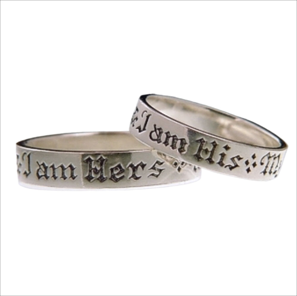 English I Am Hers Sterling Silver Poesy Ring