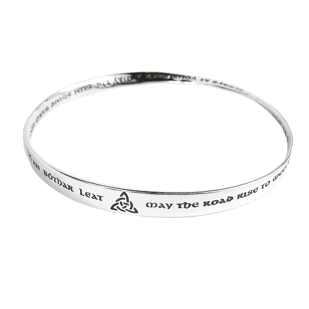 white gold mobius bracelet with inscription