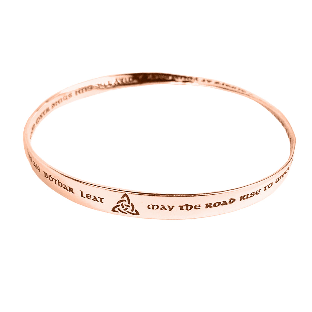 rose gold mobius bracelet with inscription
