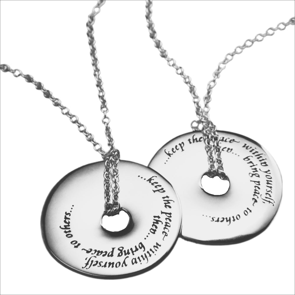 Keep The Peace Within Yourself Sterling Silver Kempis Necklace